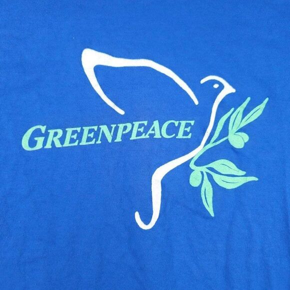 Vintage Greenpeace T Shirt Mens Size Small 90s Dove Environmentalism Made In USA - Picture 2 of 6
